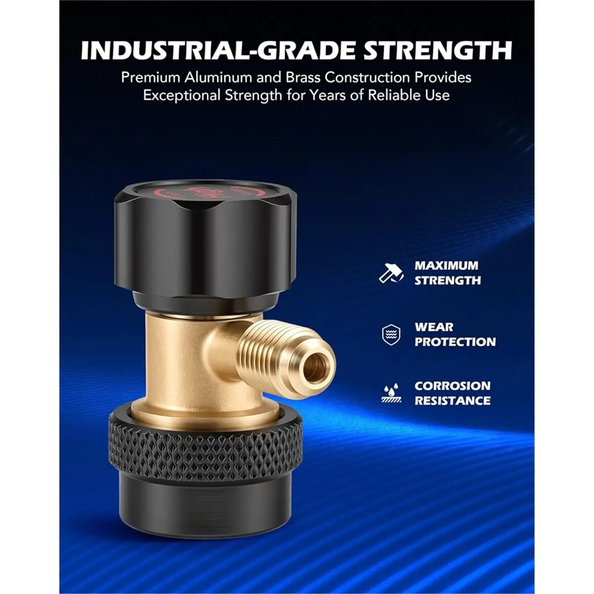R134a Adjustable Quick Coupler Adapters, High & Low Pressure 2pc R134a Fitting Adapter Set with 1/4