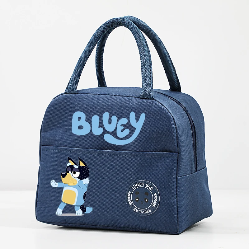 Bluey Lunch Hand Bags Child Bingo Chilli Anime Cartoon Lunch Box Men Woman Adult Office Thermal Insulat Case Kids Birthday Gifts