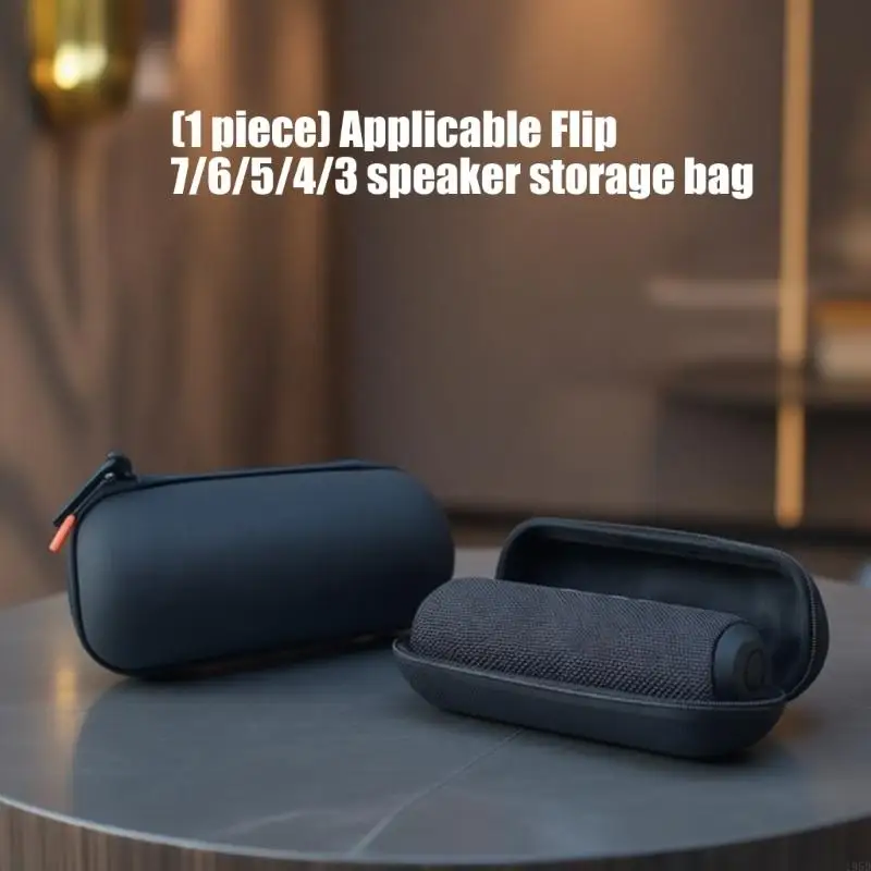 Customize Fit Storage Bag for Flip 7/6/5/4/3 Speakers Shell Holder Durability EVA Fabric Bag with Handle Hook for Travel