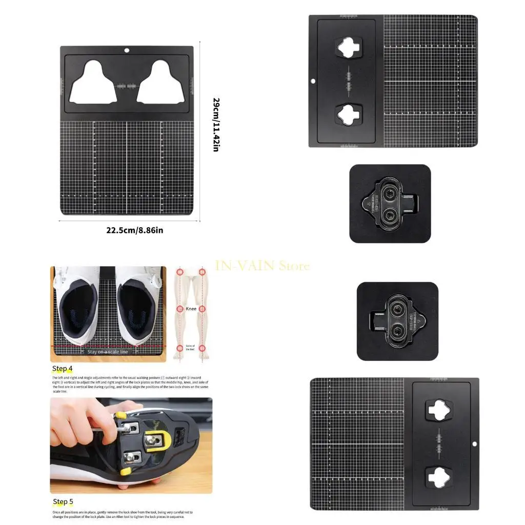 

M5TC Heatproof Bicycles Cleats Alignment Tool Ergonomic For Locking Shoe Adjustments