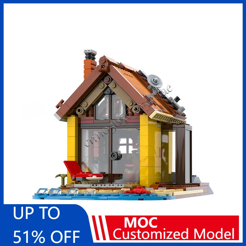 

Hot 469 PCS MOC City Street Views Home By The Sea Building Blocks Diy Educational Assembly Kids Toys Birthday Christmas Gifts