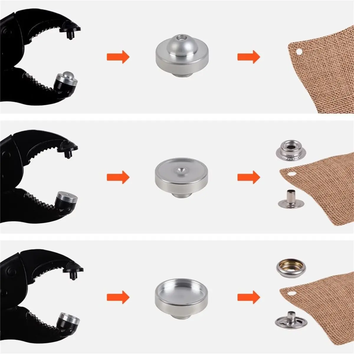 Utility Design Heavy Duty Snap Fastener Tool Set, Adjustable Snap Button Kit Includes 40 Sets 15mm Stainless Replacing Metal Sna