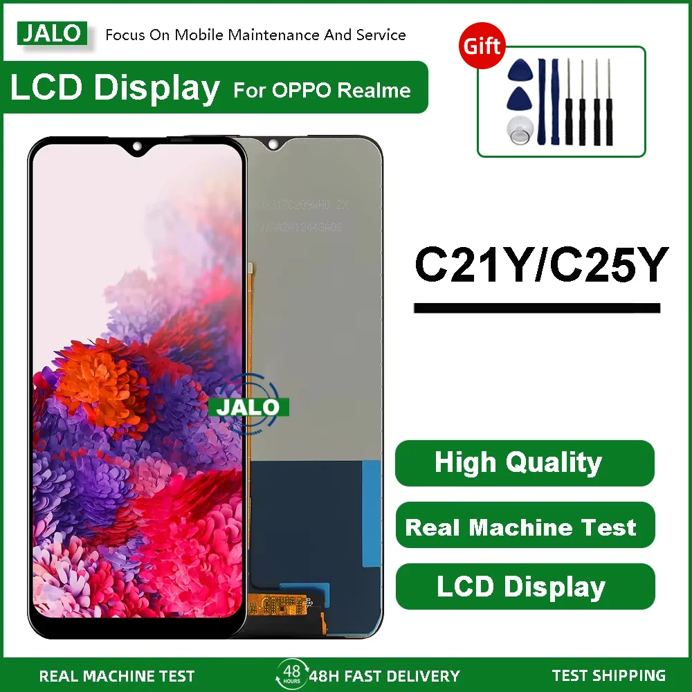 JALO Screen Assembly for OPPO Real Me C21Y C25Y 12X V60 V60S Integrated Display LCD Display Touch Screen LCD Panel Replacement