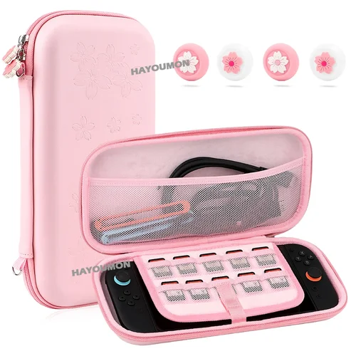 Estuche de transporte portátil para Switch 2, bolsa de viaje, cubierta protectora de carcasa dura con 10 ranuras para tarjetas de juegos y 4 fundas para Joystick