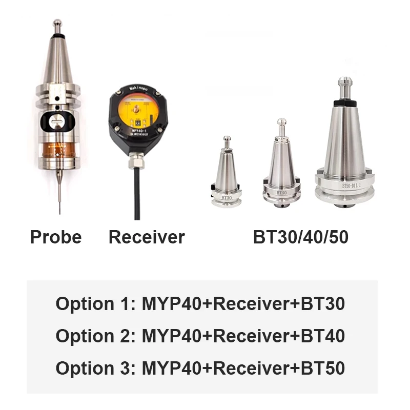 MYP40 High Precision 0.001mm CNC Machine Radio Transmission Wireless Probe Kits with Receiver and Holder for Machining Centers