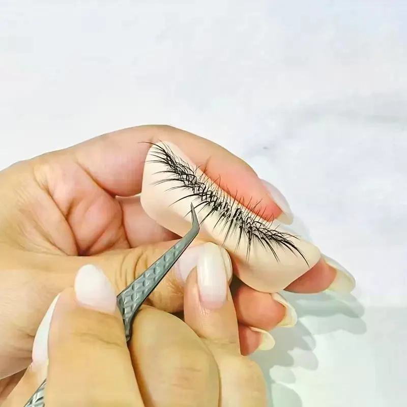 1 قطعة نموذج سيليكون لممارسة الرموش مع ملحقات رمش واقعية ، أداة تمديد الرموش للتدريب قابلة لإعادة الاستخدام #2