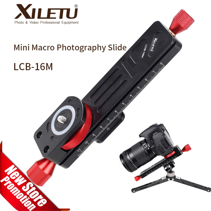 ARCA SWISS XILETU LCB-16M Mini Macro Photography Rail Slider Tabletop Portable Slide for Camera Macro Time-lapse Photography