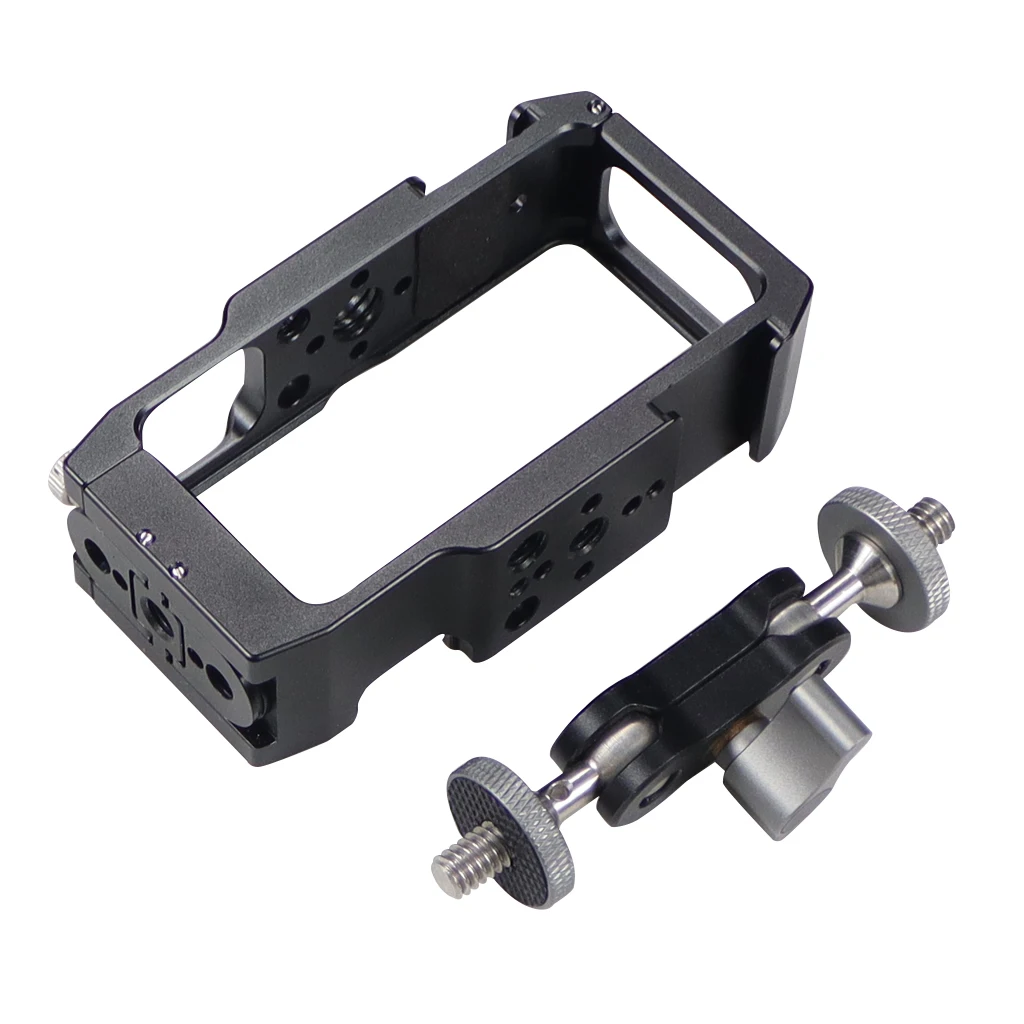 Magnetischer Action-Kamera-Käfig für DJI Action 2 Dual-Screen Vollkäfig mit Cold-Shoe-Halterung, 1/4 3/8 ARRI-Positionierungslöchern und Ladestation – Detail 27