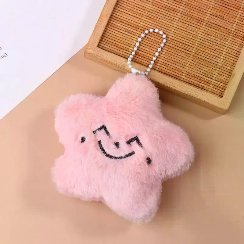 1/3PCS Pink Star Plush Keychain Cartoon Stuffed Doll Keyring Bag Pendant Fans Collection Gifts Backpack Hanging Decoration