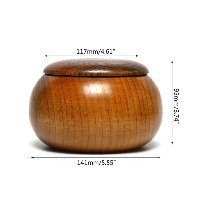 F92b Wooden Go Cans Stones Storage Bottle Go Game Game Chess Bowls with Lid Weiqi Box Storage for Case Go Game Chess Bowls