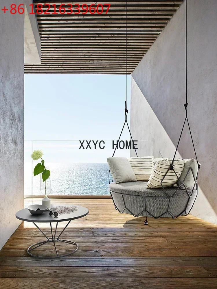 TAO Balcony Hanging Outdoor Nordic Swing Rocking Chair Courtyard Villa Leisure Double Sofa Furniture Combination