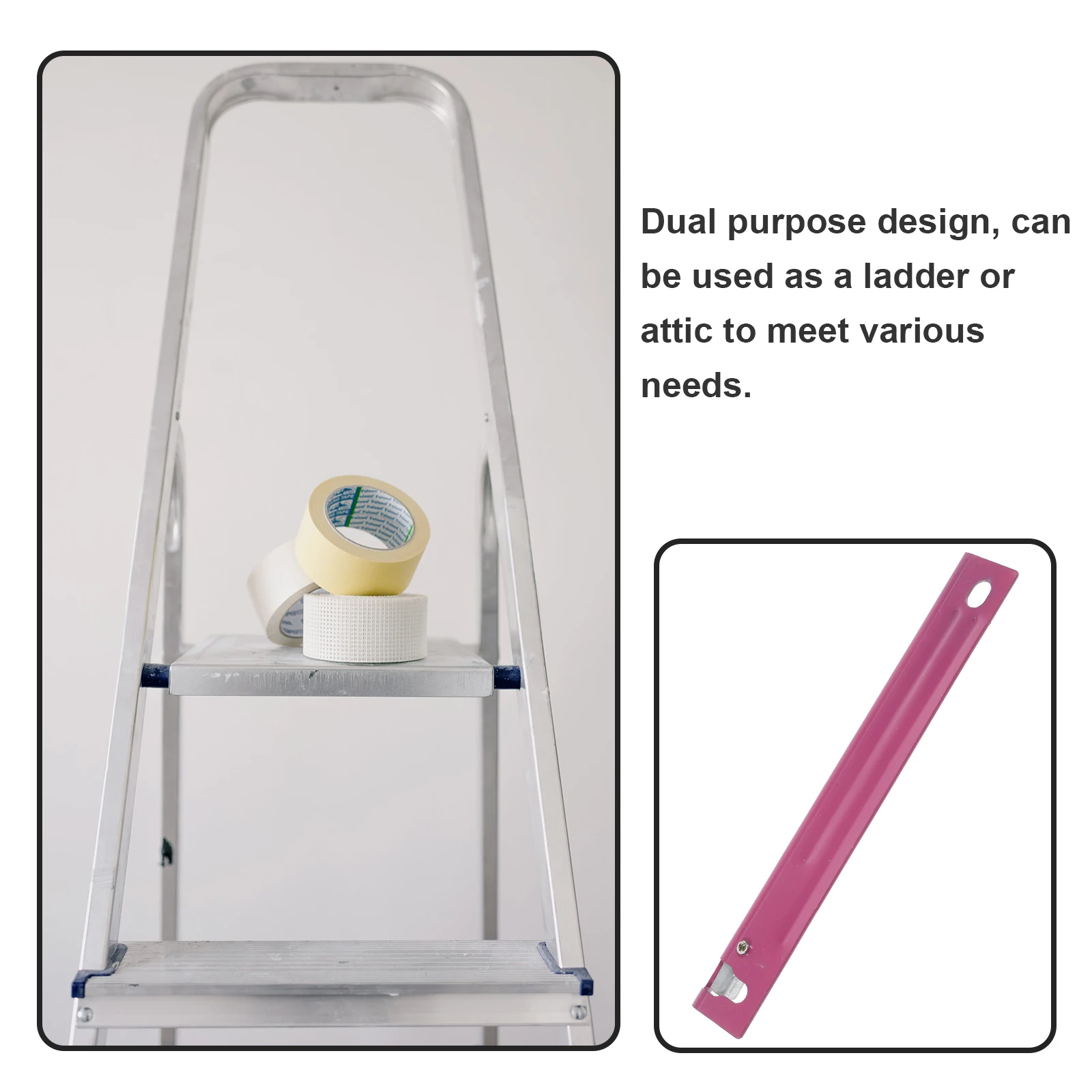 

1pcs Telescopic Ladder Joint Foldable Step Rods SafetyLatch Durable Construction Metal Tie Rods Attic Stairs Home Use