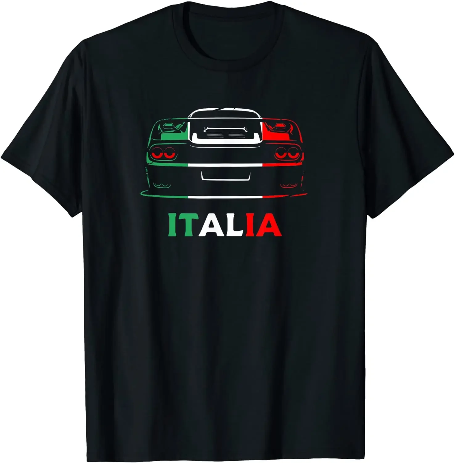 Summer Men Cotton Black T Shirts Daily Casual Tees Oversized Tops Italian Italy Retro Race Wear Supersport Vintage Car T-Shirt