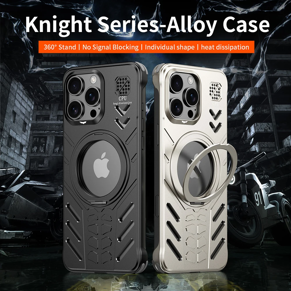 

Hollow Texture Metal Magnetic Case for iPhone 16 15 Pro Max Cover Can Magsafe Charge Stand Holder Protective Capa Coque Funda