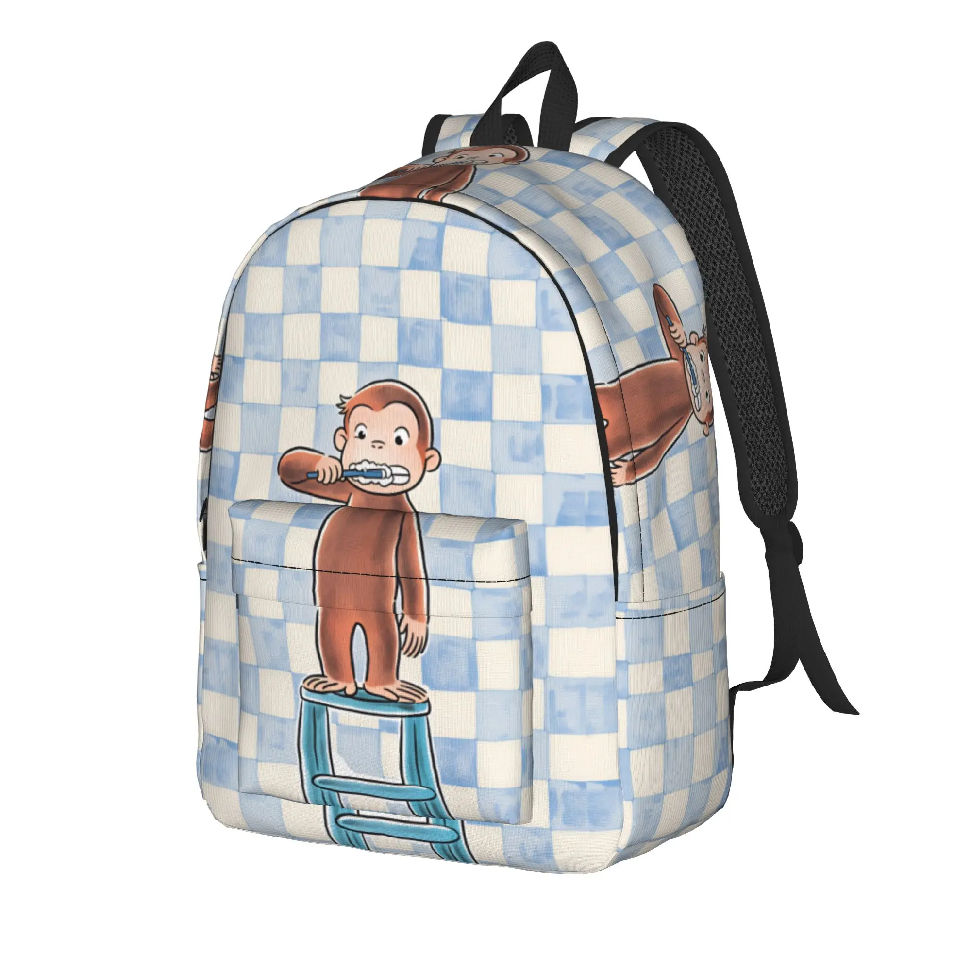 C-Curious George Backpack  Kawaii Backpacks Men Cycling Durable High School Bags Colorful Rucksack