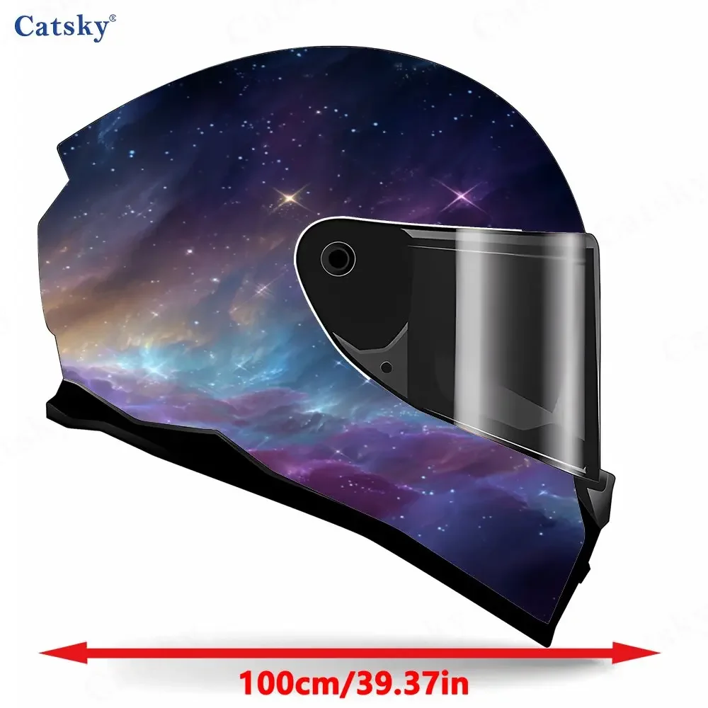 Cosmic Nebula PVC material self adhesive waterproof motorcycle helmet sticker, paste firmly and do not fall, waterproof and weat