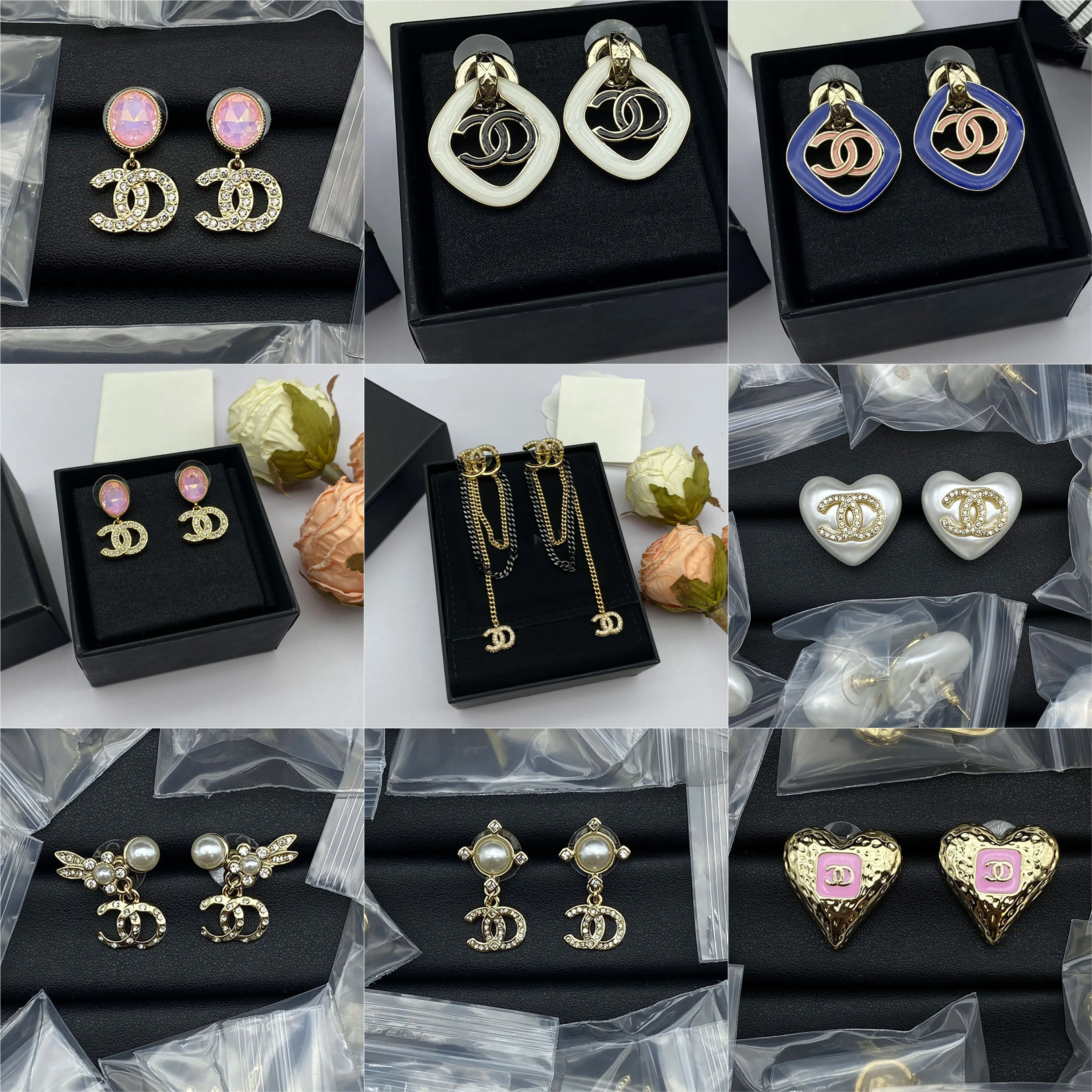 

2026 new Chan stud earrings double C charming style create impressive elegant temperament, affordable price