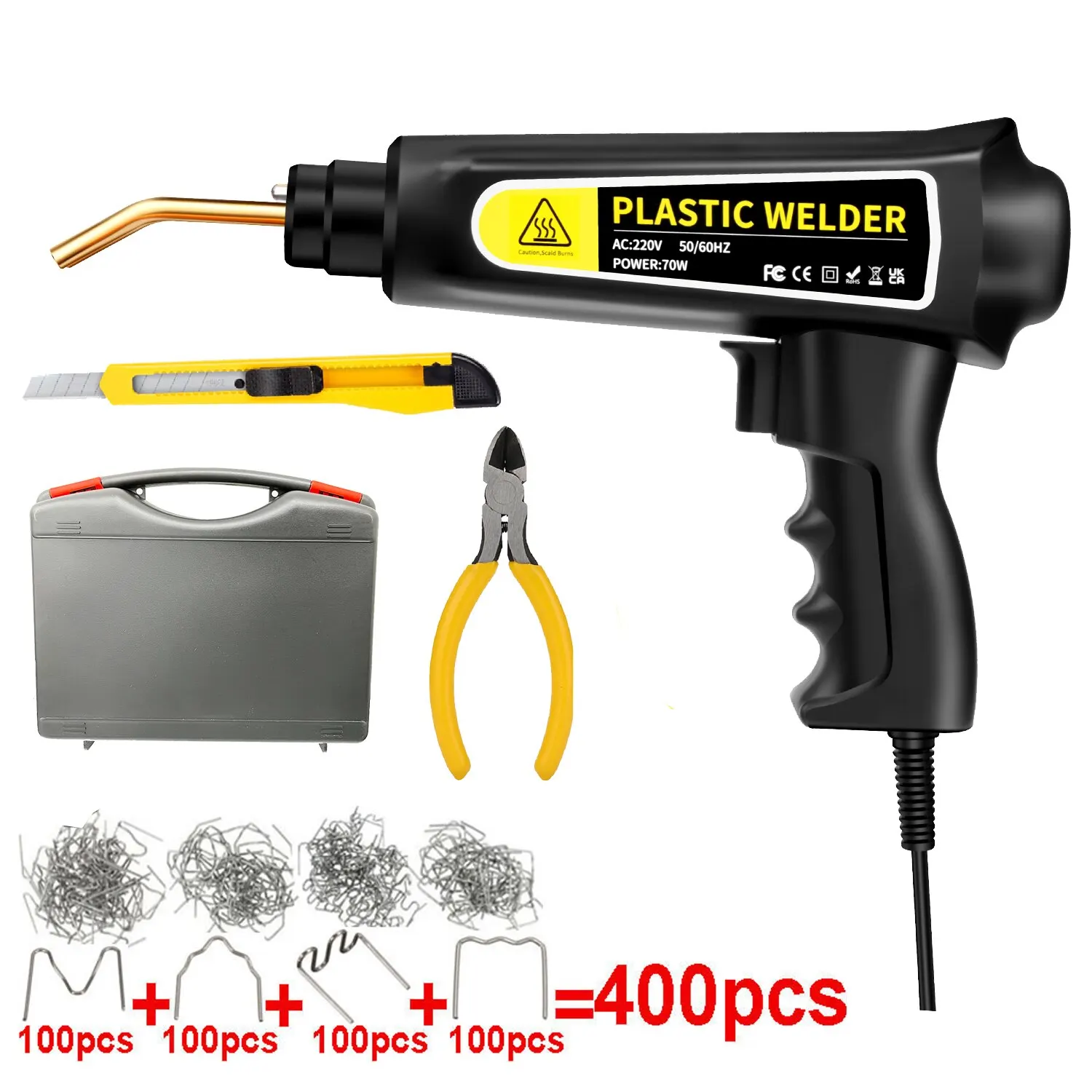 70 Watt Bending Torch XC-70B Main Unit +4 Sets Stapler Plastic Heat Welder Hot Air Gun Plastic Welder Bumper Repair Equipment