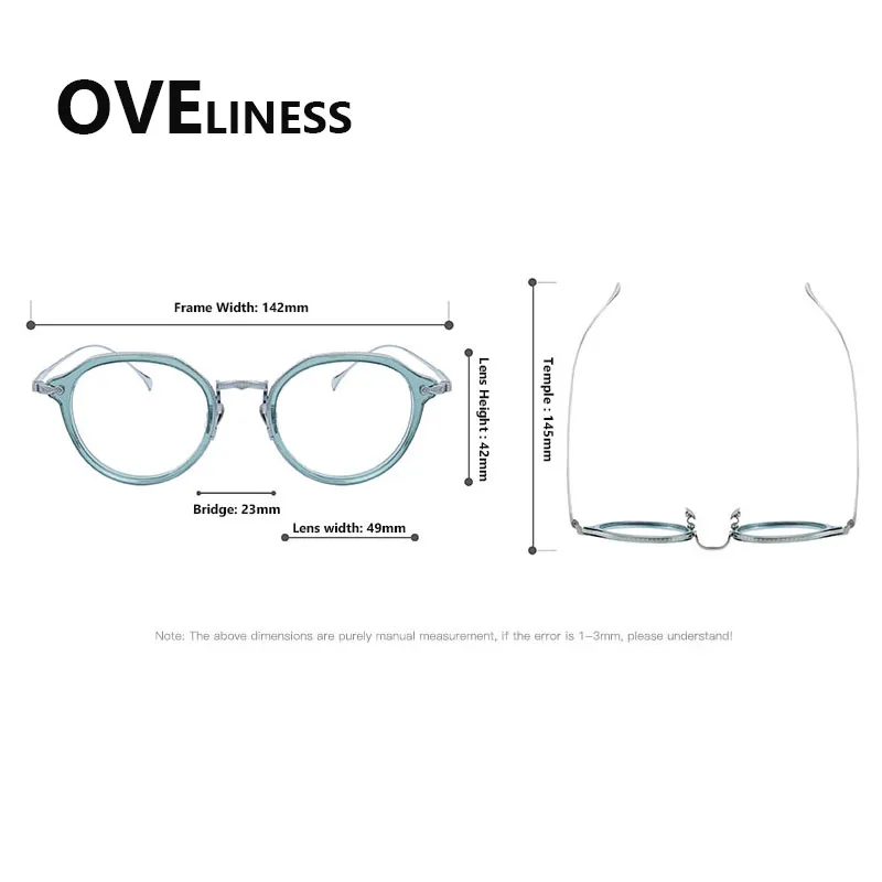 إطار نظارات من التيتانيوم من خلات للنساء، إطارات نظارات دائرية كلاسيكية كلاسيكية للرجال
