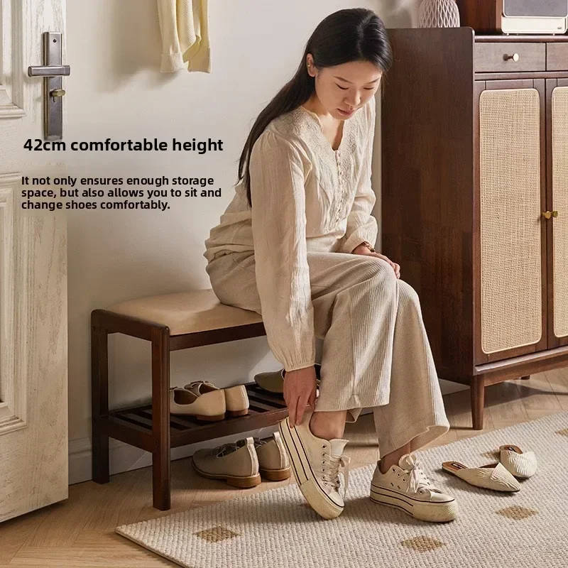 New Model Household GoodsSolid Wood Shoe Changing Stool Can Sit At The Door Of The Home, Shoe Rack Enters The Door, Shoe Stool