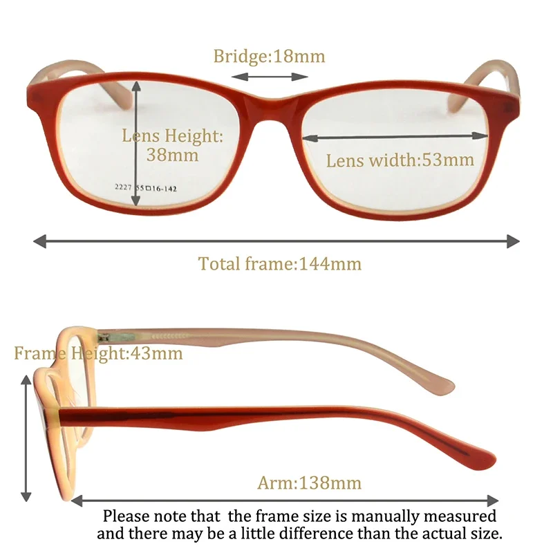 SHINU Brand Prescription Glasses Acetate Frames Progressive Multofocal Glasses Unbreakable Women Reading Glasses Anti Blue Light