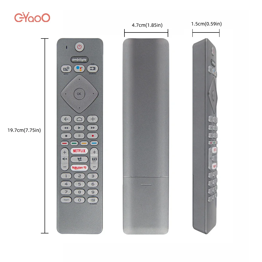 43PUS7354/12 Voice TV Remote control For Philips Ambilight FR 398GM10BEPHN0012PH NETFLIXRakuten Tv Buttons Google Voice Search