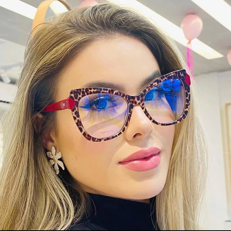 Retro Leopard Square Photochromic Myopia Glasses Women Fashion Tr90 Computer Eyeglasses With Diopters 0 -0.5 -1.75 -4.5 -6.0