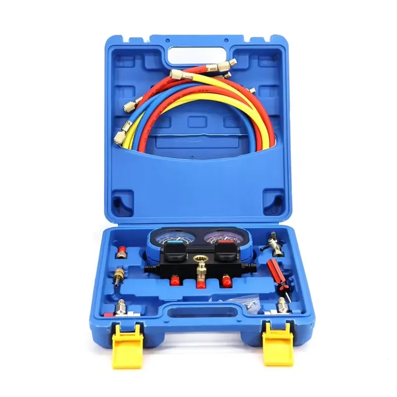AC Diagnostic Manifold Gauge Set Dual Gauges R134a Air Conditioner Refrigerant Refilling Set Pressure Gauge Kits