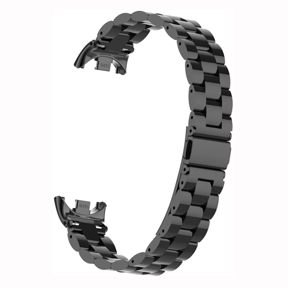 سوار فولاذي غير قابل للصدأ حلقة لشاومي Mi Band 10/9/8 النساء الرجال حزام ساعة معدني Correa لاستبدال Miband 8 9 10