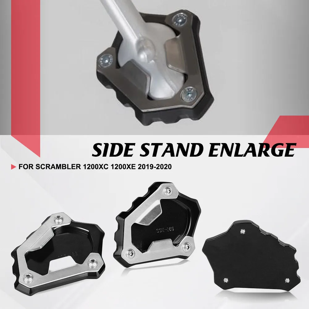 

For Scrambler 1200XC 1200XE 2019-2020 1200 XE 1200 XC Motorcycle CNC Kickstand Foot Side Stand Enlarge Extension Plate Pad
