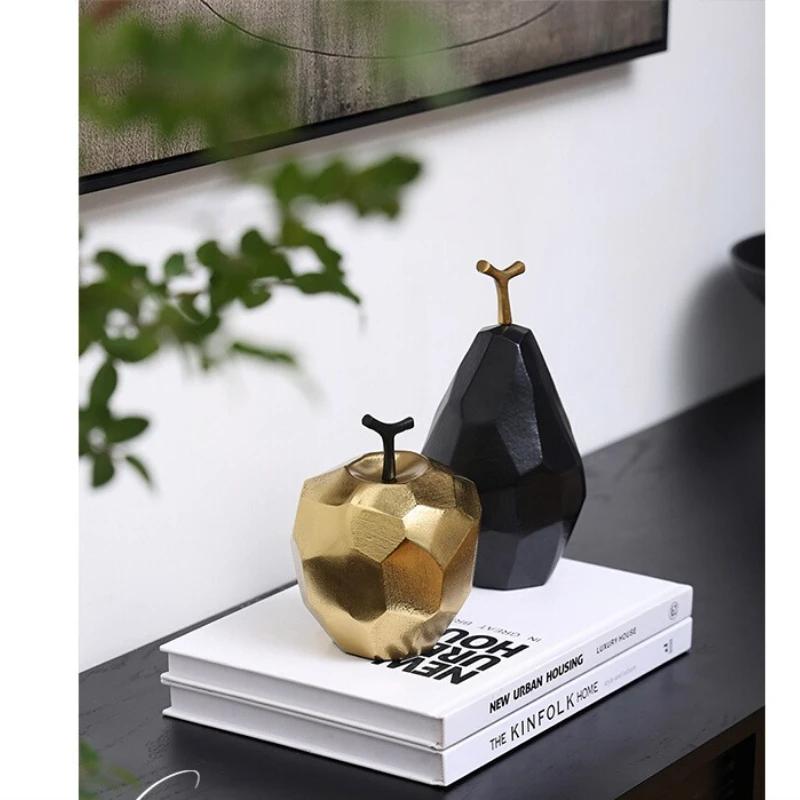 

Modern minimalist entrance decoration, metal fruit art ornament