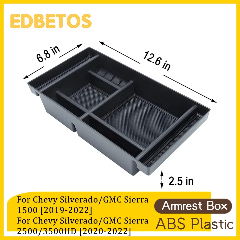 สำหรับ Chevy Silverado และ GMC Seirra 2500/3500 HD 2020 2021 2022 2023คอนโซลออแกไนเซอร์จัดเก็บ Silverado/GMC Sierra 1500