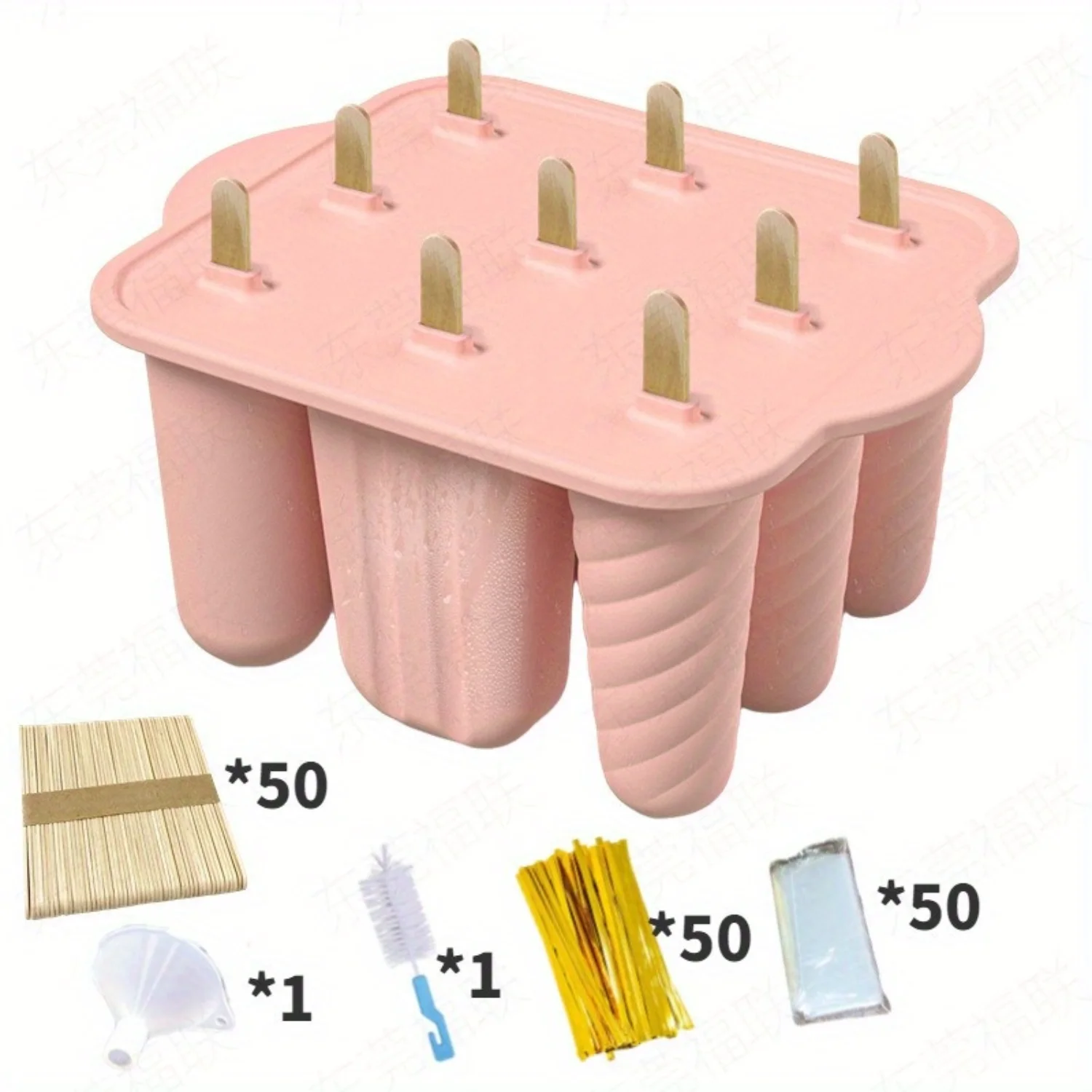 Silicone Ice  Molds Set with 9 Reusable Popsicle Sticks, Lead-Free Homemade Ice Cream Maker Kit for Summer Treats