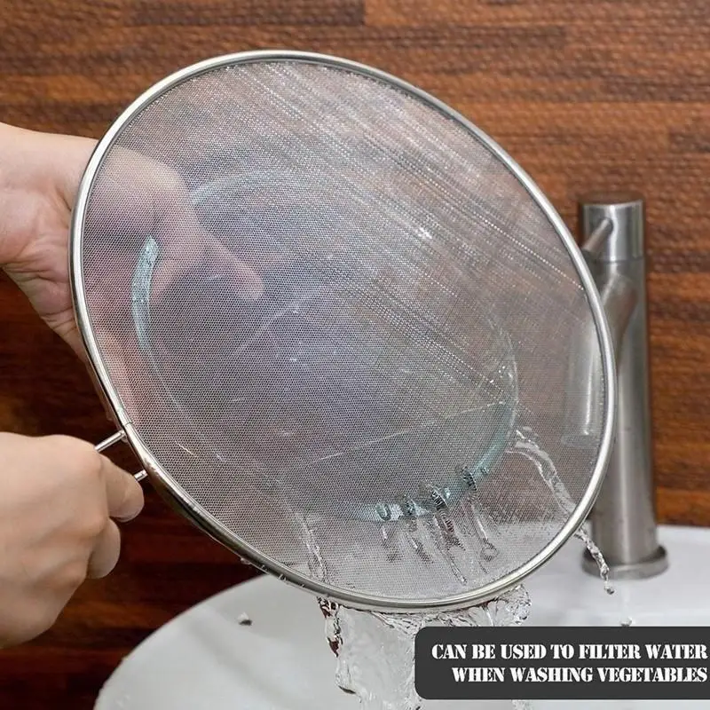 Anti Splatter Guard Stainless Steel Oil Net Splash Cover Pan Kitchen Cooking Gadget Splatter Proof Cover Mesh Pot Lid Frying Pa