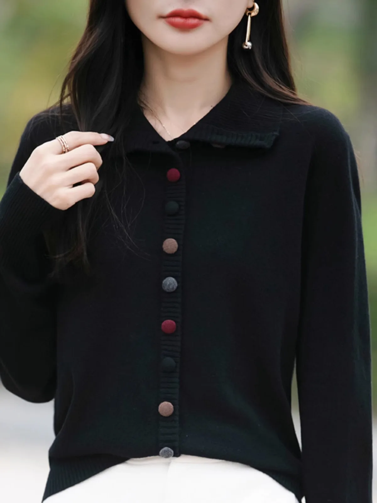 Herfst Winter Thiened Gebreid Open Vest Dames Faion Hoge Kraag Losse Bovenkleding Trui Warm Pluizig Lang Sve Crew...