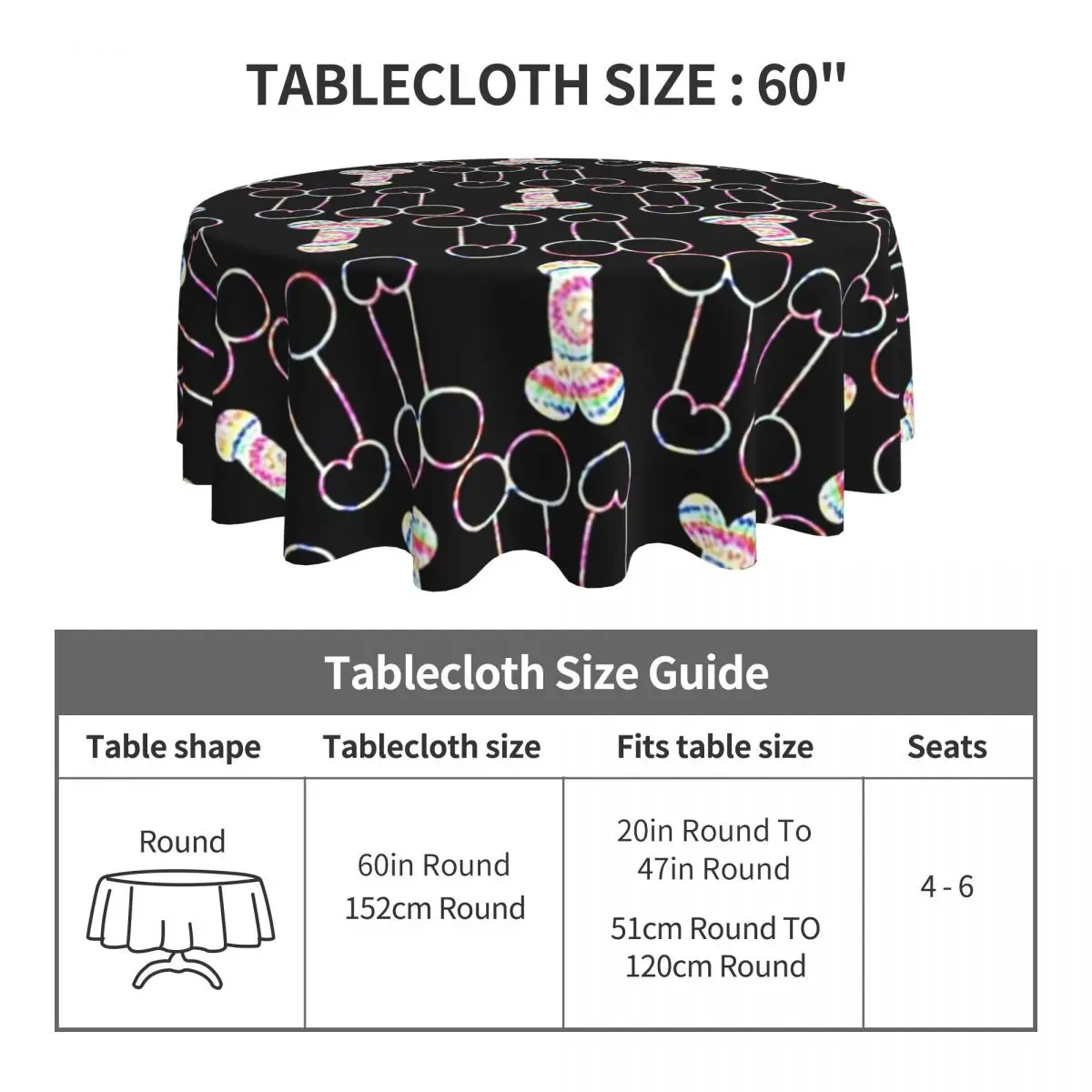 التعادل صبغ القضيب نمط مقاوم للماء مفرش المائدة المستديرة Oilproof مفرش طاولة للمناسبات المطبخ غطاء طاولة الطعام 60 بوصة #2