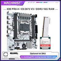 MACHINIST White X99 PR8-H Motherboard Kit Set With Intel LGA2011-3 Xeon E5 2673 V3 CPU DDR3 16GB 2400MHz ECC RAM NVME M.2 SATA