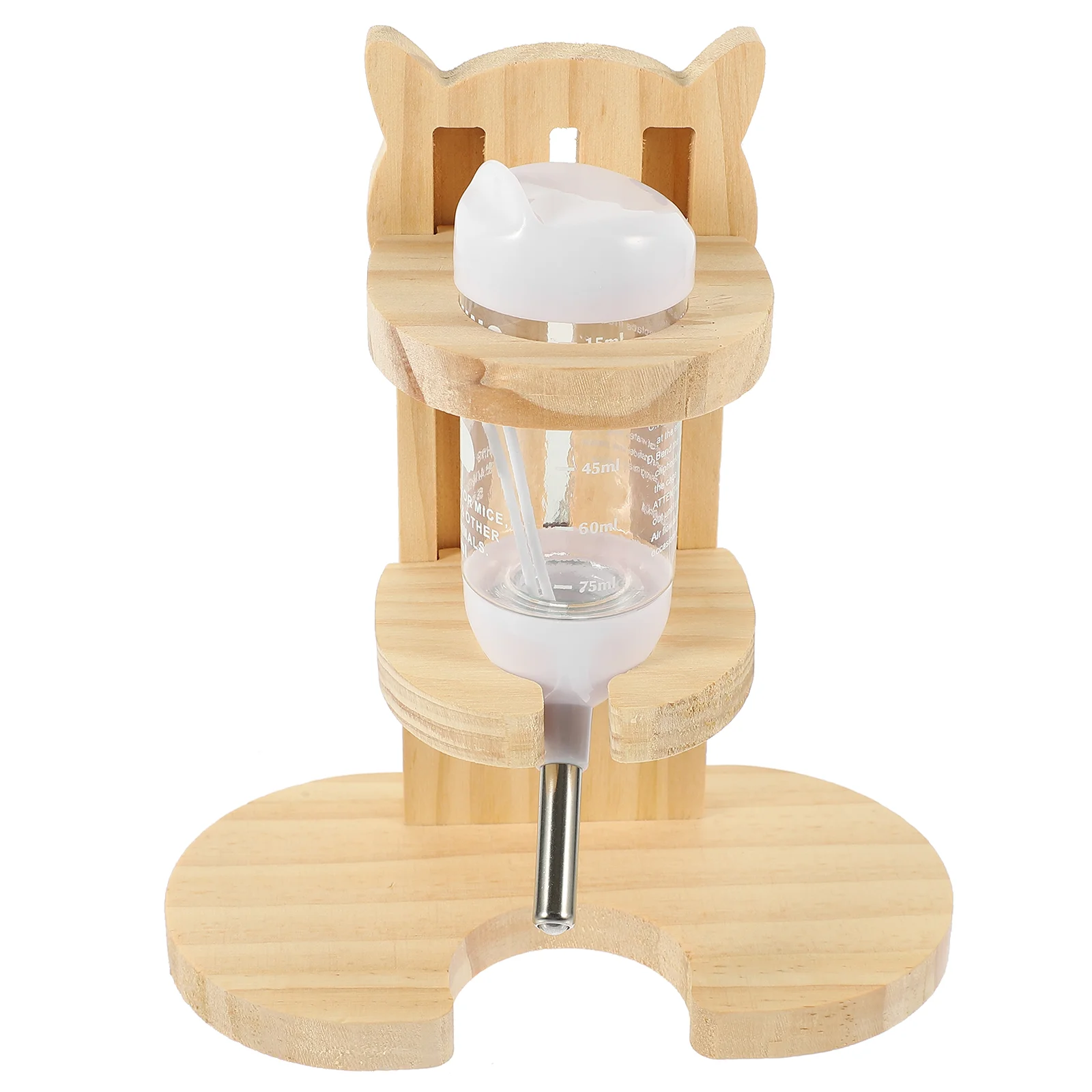 

Pet Water Fountain Bottle for Small Pets Convenient Cage Dispenser Animals Hamster Feeder Wooden Waterer