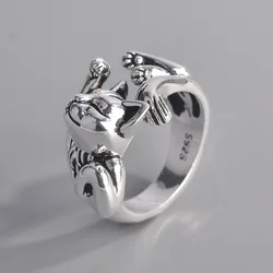 Cute Fortune Cat Shape Women Opening Rings Silver Color Dance Party Finger Ring Delicate Gift New Fashion Jewelry