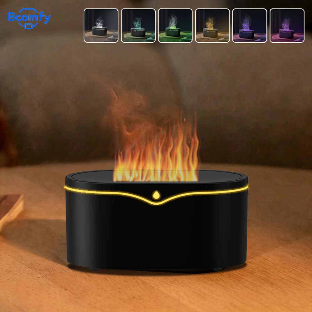 Aroma Air Humidifier Flame Essential Oils Diffuser Mini Fragrance Humidifier Home Mute Aromatherapy Diffuser with LED Light