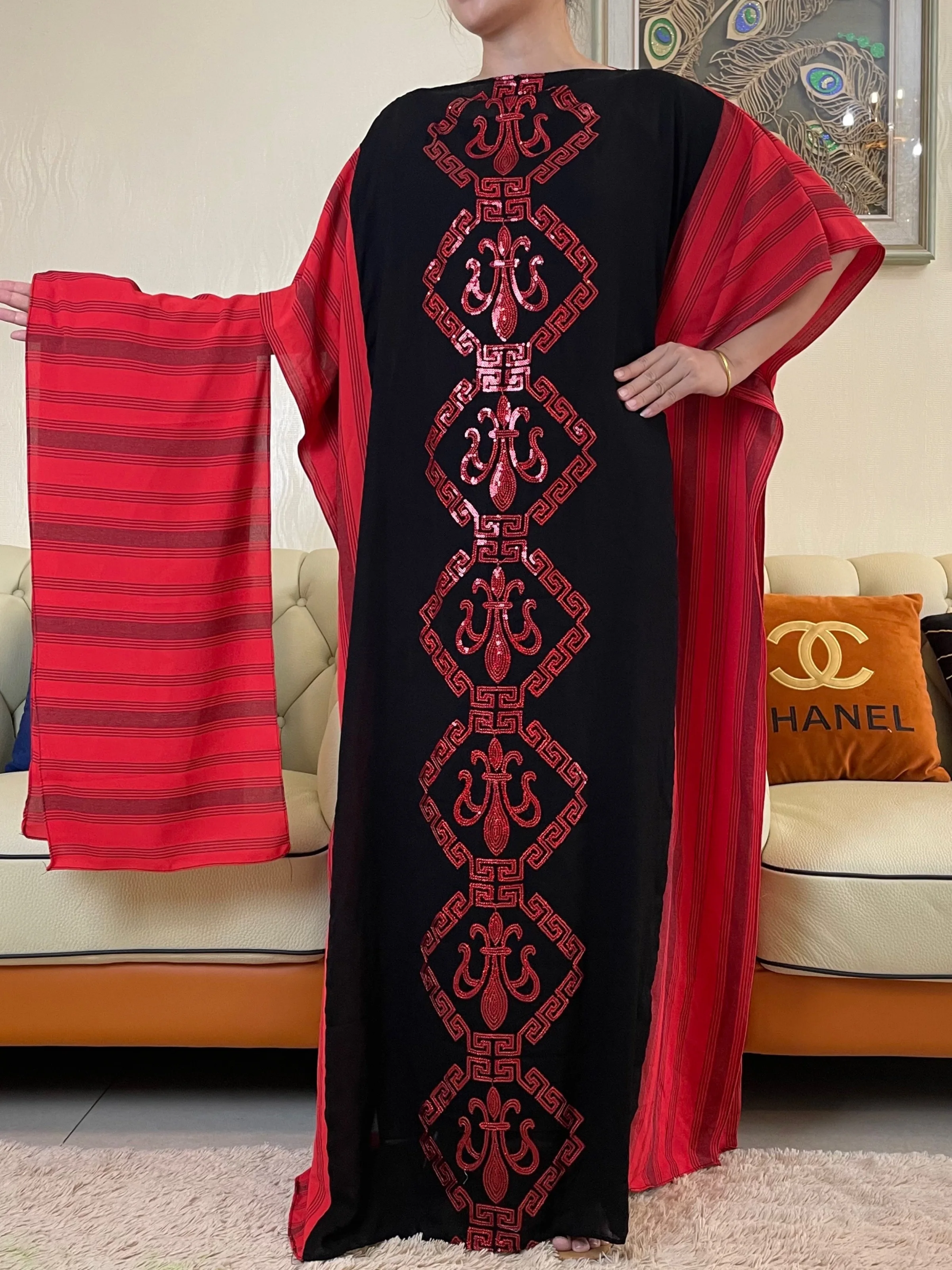 2022 Ramadan Abaya Dubai Kaftan Muslim Autumn Dress African Evening Sequins Embroidery Robe Caftan Islam Clothing Djellaba Femm