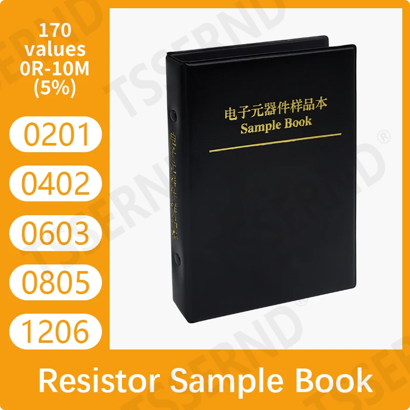 0402 0603 0805 1206 5% SMD Chip Resistor Libro campioni 0R-10M 170 valori Kit resistenza SMT 100R 1K 10K 100K ohm
