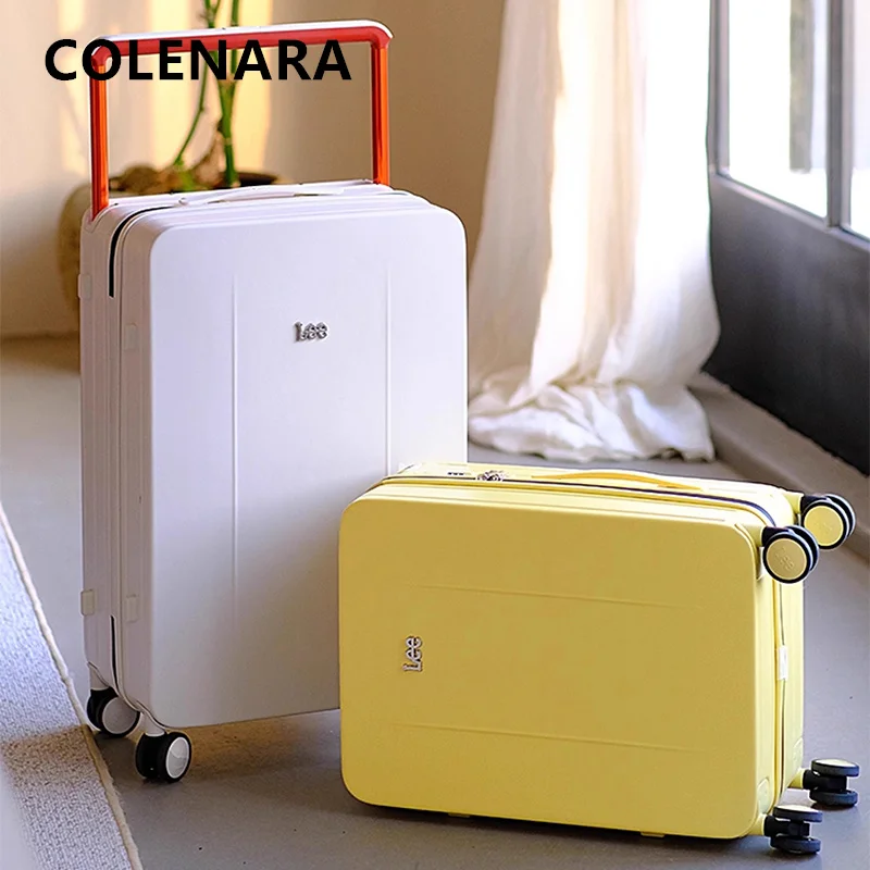 

COLENARA USB Charging Suitcase ABS + PC Boarding Case 20"22" Trolley Case 24"26 Inch Women's Universal Wheel Rolling Luggage