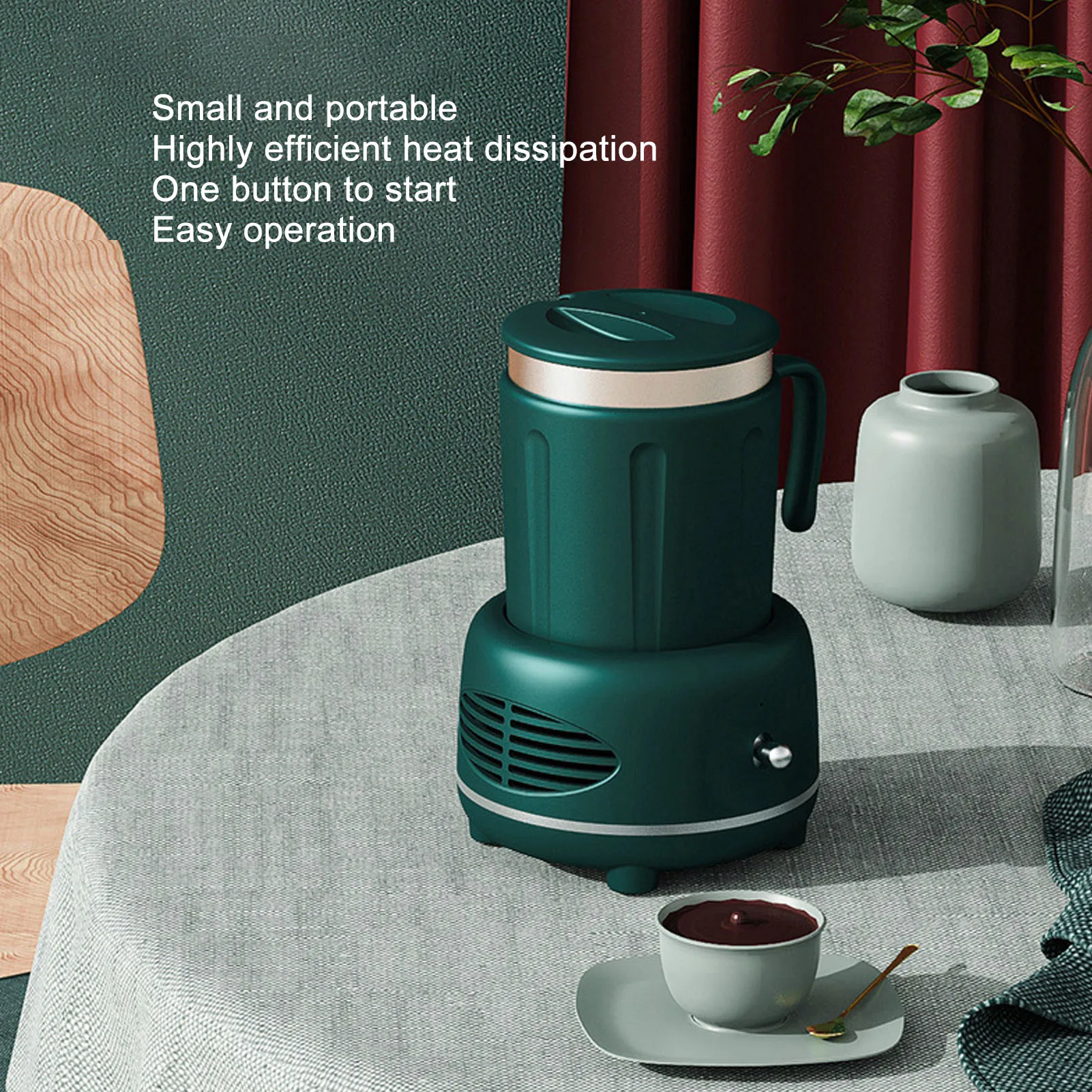 Cooler Warmer Cup Fast Cooling Heating Easy Control Curved Handle Nonslip Pads Coffee Warmer for Coffee Bear Bottle