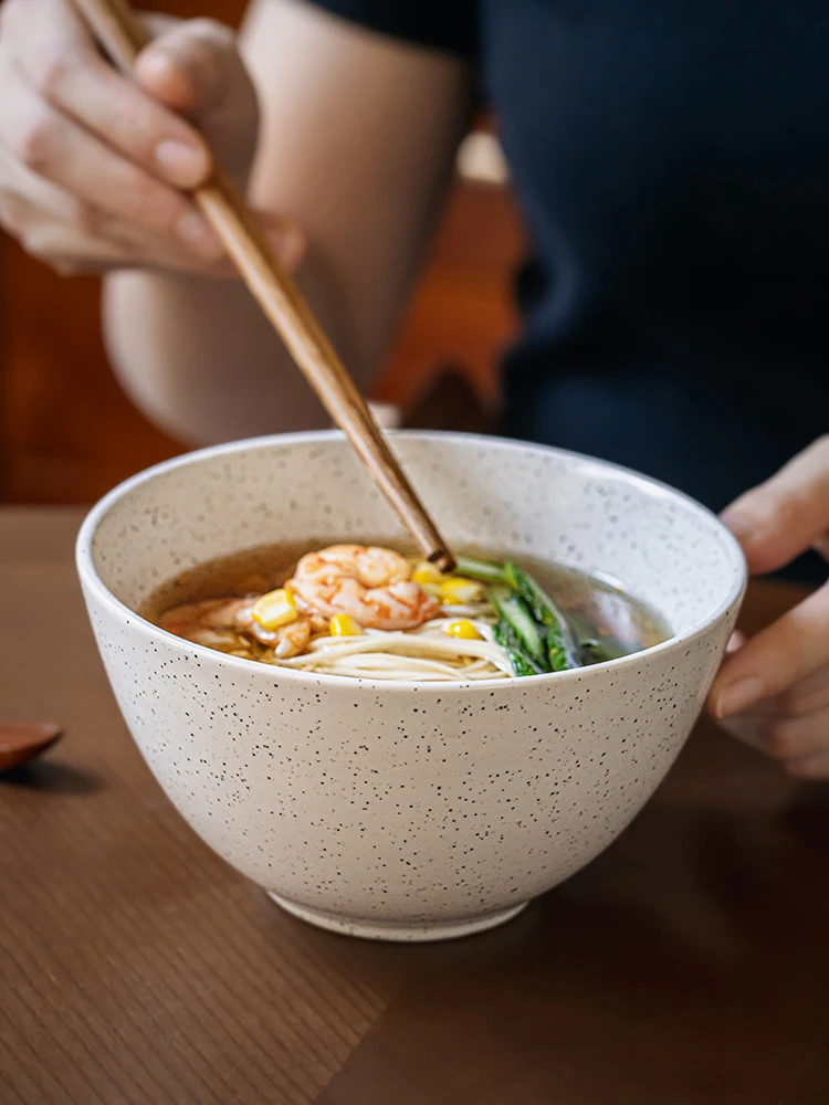 5 Inch High Bowl Splash Ink Ceramic Soup Noodle Salad Bowl Stylish Design