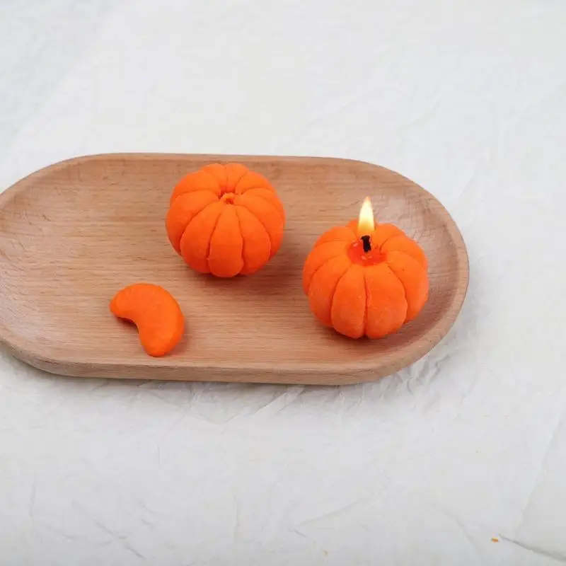 21 New Style Orange Shape Cup Wax Decoration Mold Creative Peeling Orange Scented Candle Silicone Mold Household Supplies