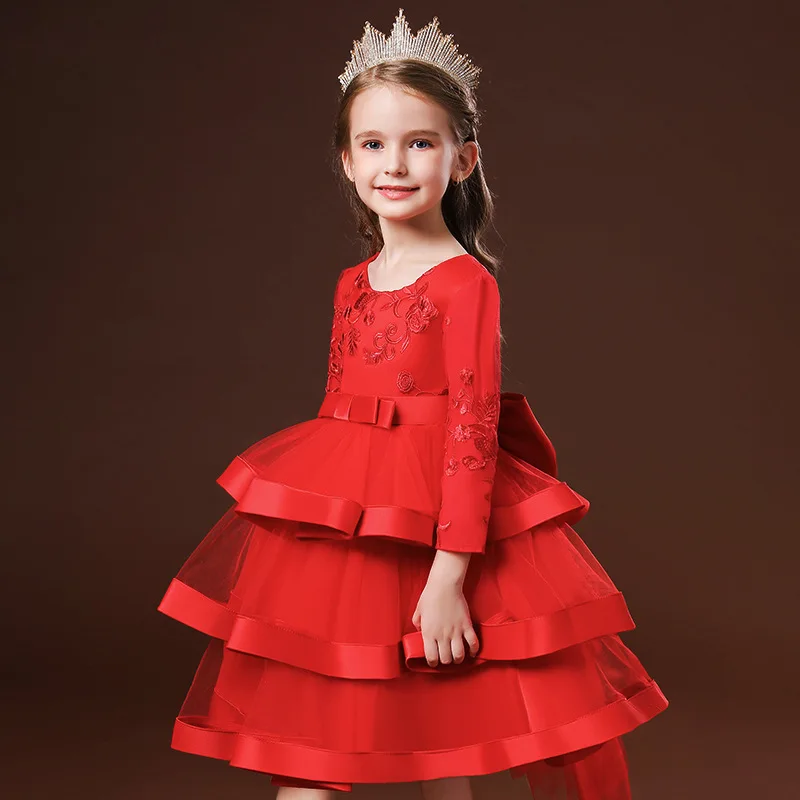 Formal Costume For Kids Toddler Girl's Wedding Dress Flower Girl Elegant Princess Dresses Performance Ball Gown Party Vestidos