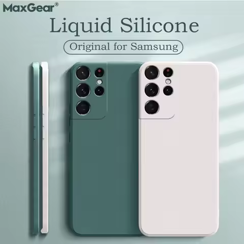 Original Liquid Silicone Case For Samsung Galaxy S22 S21 S20 Plus A51 A71 A31 A50 A32 A42 A52 A72 A21s A33 A53 A22 M33 5G Cover