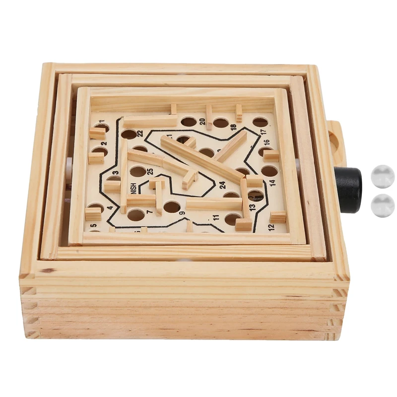 Wooden Maze Puzzle Tabletop Labyrinth Games Patience Brain Teaser Educational Toys For Kids Adults Desktop Stress Relief Gifts