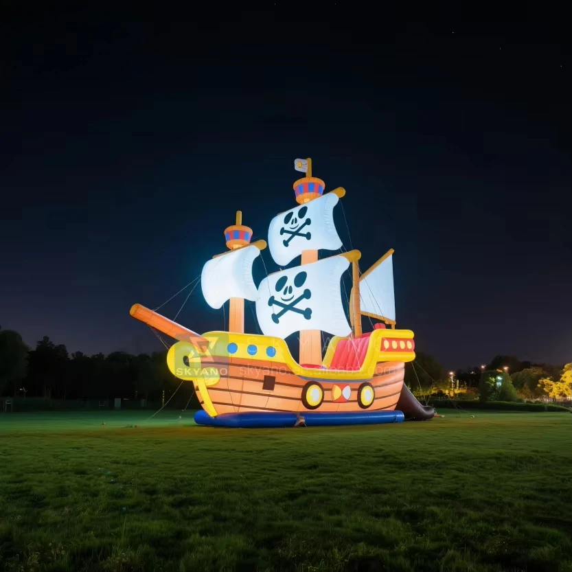 Advertising Inflatable Halloween Decoration Ocean Bandits Pirate Ship Boat Pirate Hat Decoration Prop